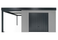 GARDEON® Gartenhaus mit sicherer Garagentür von Hörmann und überdachtem Bereich